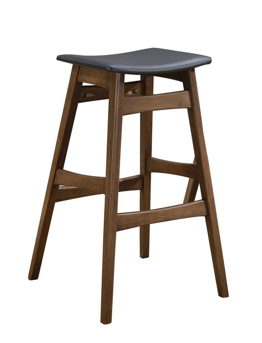 Finnick Tapered Legs Bar Stools Dark Grey and Walnut (Set of 2) image