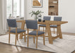 Sharon Rectangular Trestle Base Dining Table Set Blue and Brown image