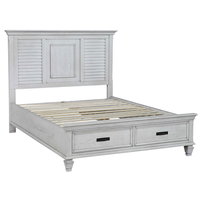 Franco Eastern King Storage Bed Antique White image