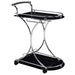 Elfman 2-shelve Serving Cart Chrome and Black image