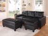 Lyssa Black Bonded Leather Match Sectional Sofa & Ottoman image