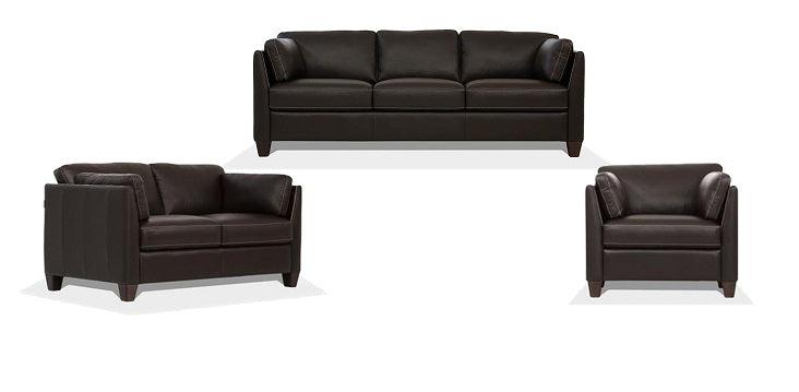 Matias Chocolate Leather Sofa image