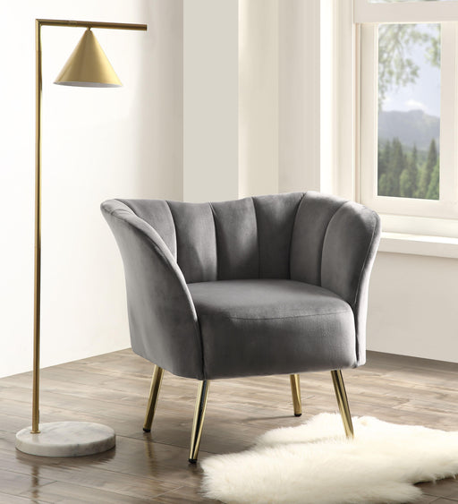 Reese Gray Velvet & Gold Accent Chair image