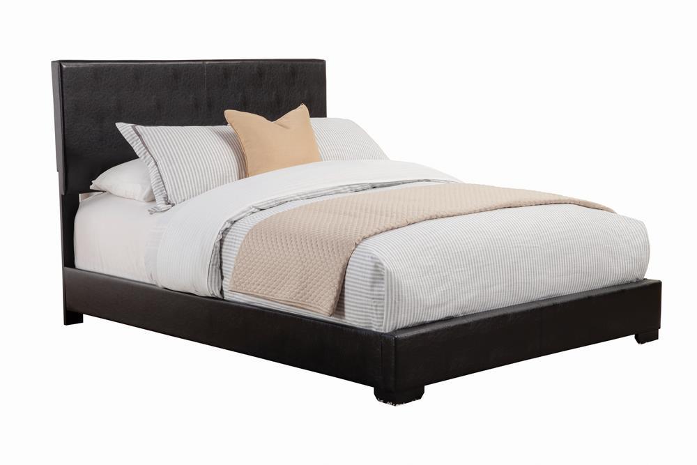 Conner California King Upholstered Panel Bed Black