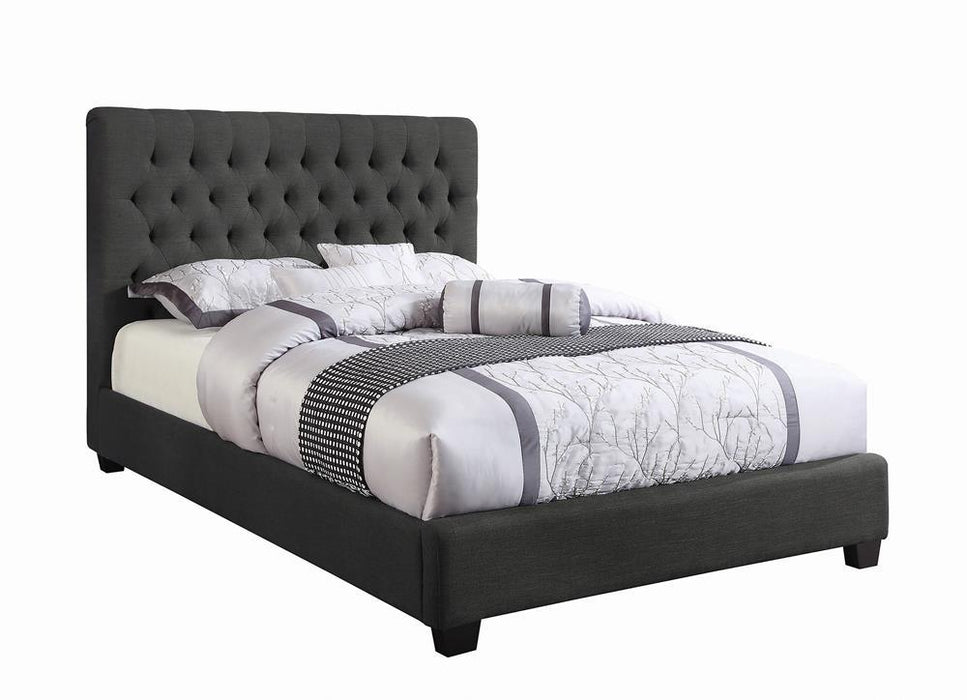 Chloe Tufted Upholstered Full Bed Charcoal