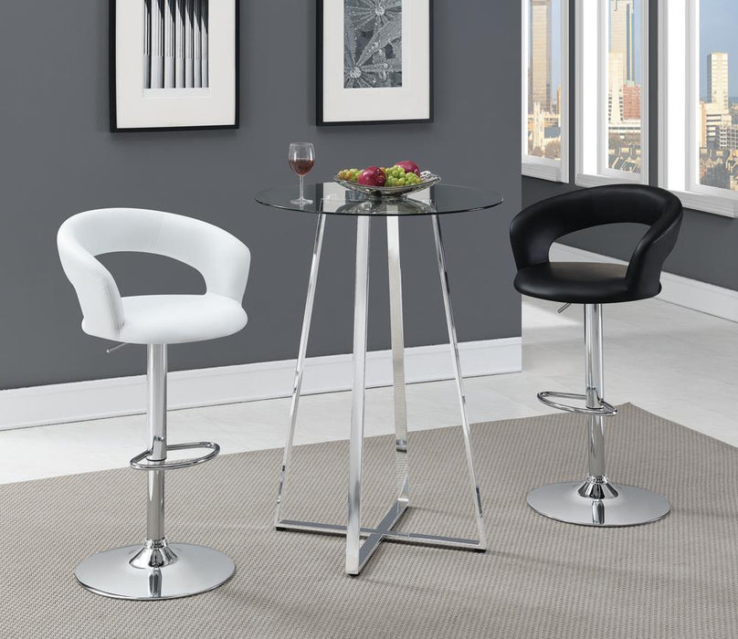 Zanella Glass Top Bar Table Chrome