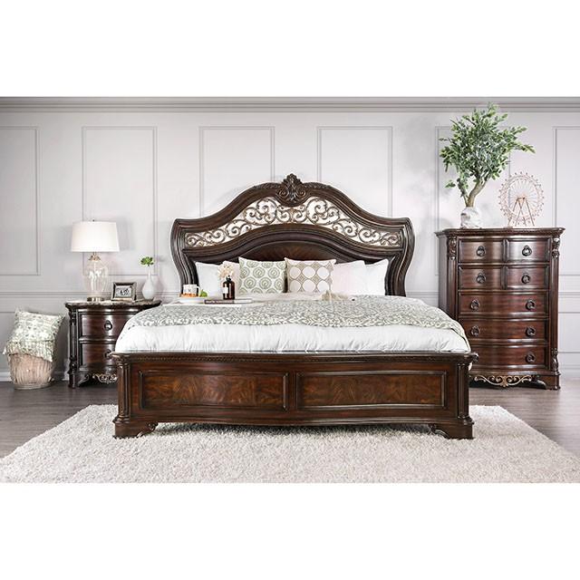 Menodora Brown Cherry Cal.King Bed