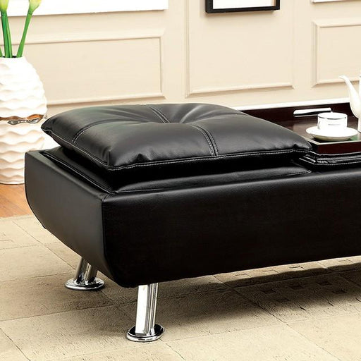 HAUSER II Black/Chrome Ottoman, Black image