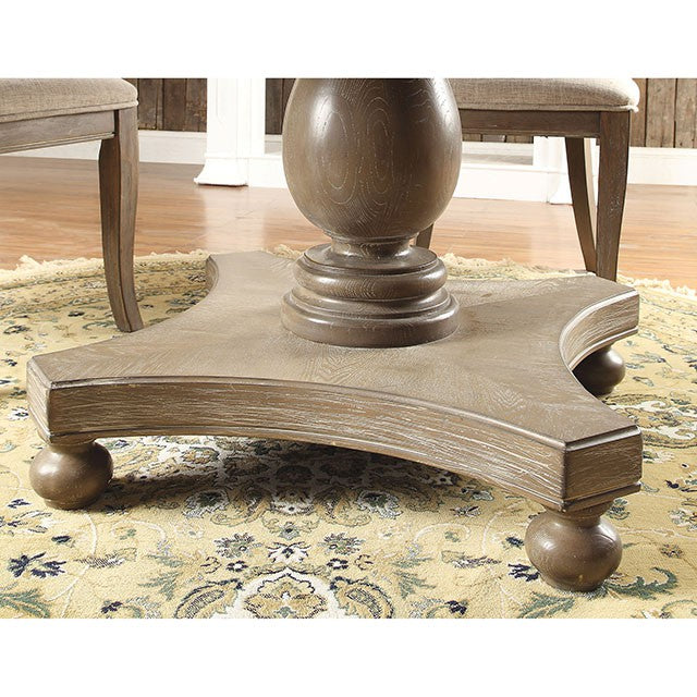 Kathryn Rustic Dark Oak Round Dining Table, Rustic Oak